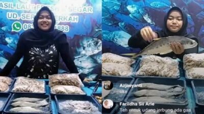 Viral Penjual Ikan Cantik di Indramayu, Live Streaming Bikin Ikan Makin Segar