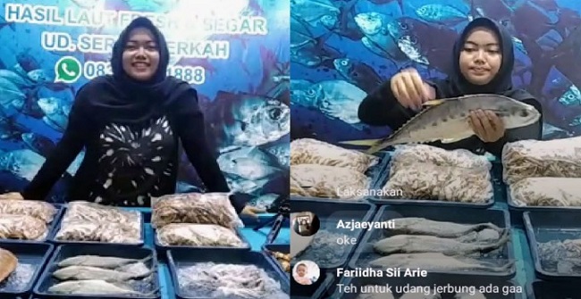 Viral Penjual Ikan Cantik di Indramayu, Live Streaming Bikin Ikan Makin Segar